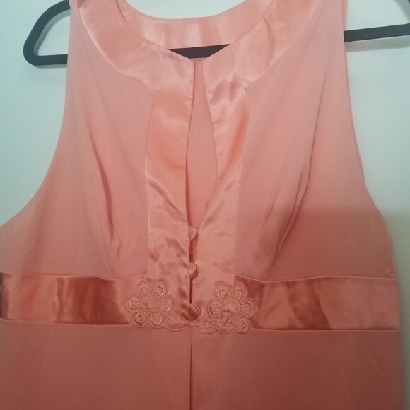 Vtg  1960s Gossard Artemis Coral Maxi Slip Dress Babydoll Fairy Nightgown Sz L - Picture 3 of 9